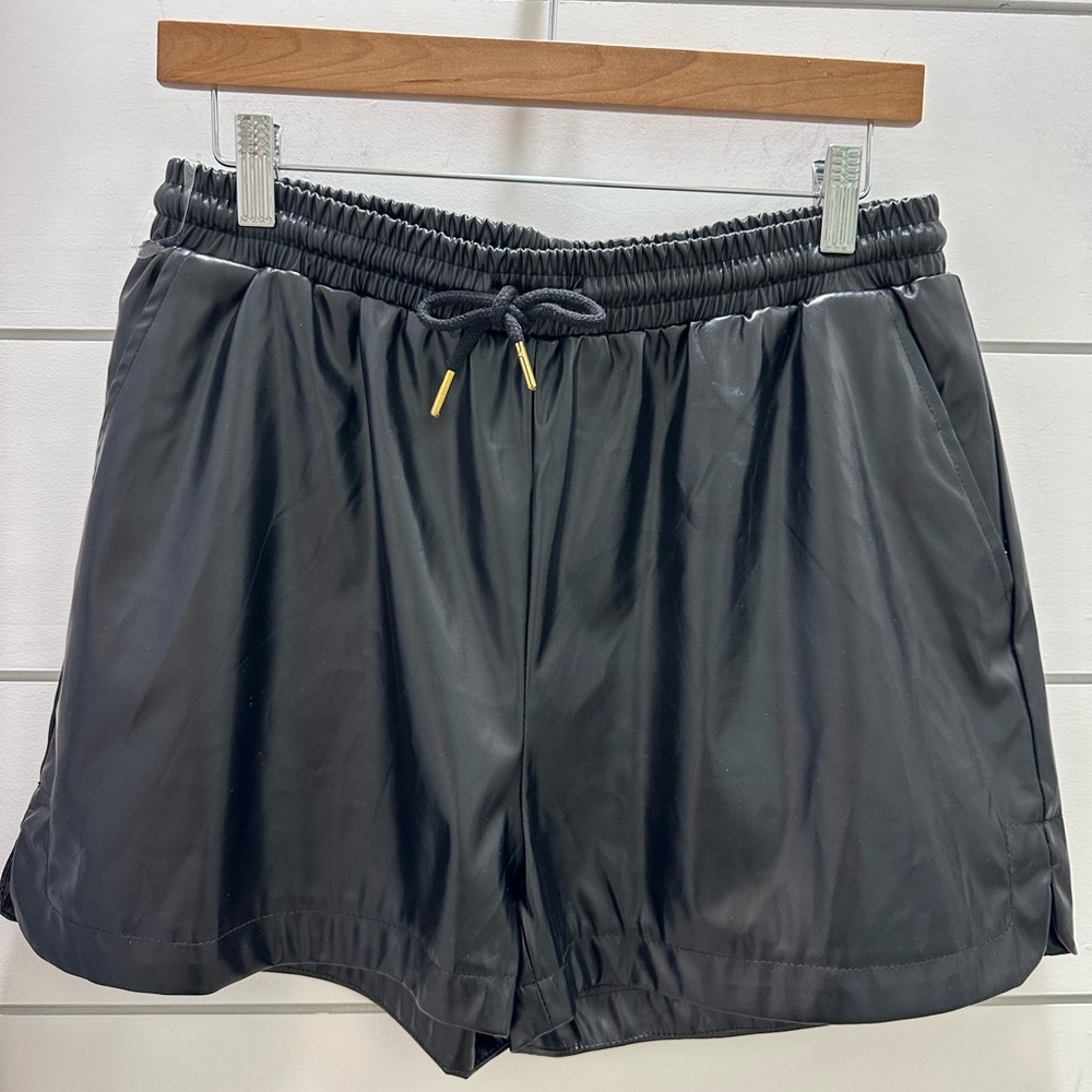 NWT Entro Black Faux Leather (Pleather) Shorts